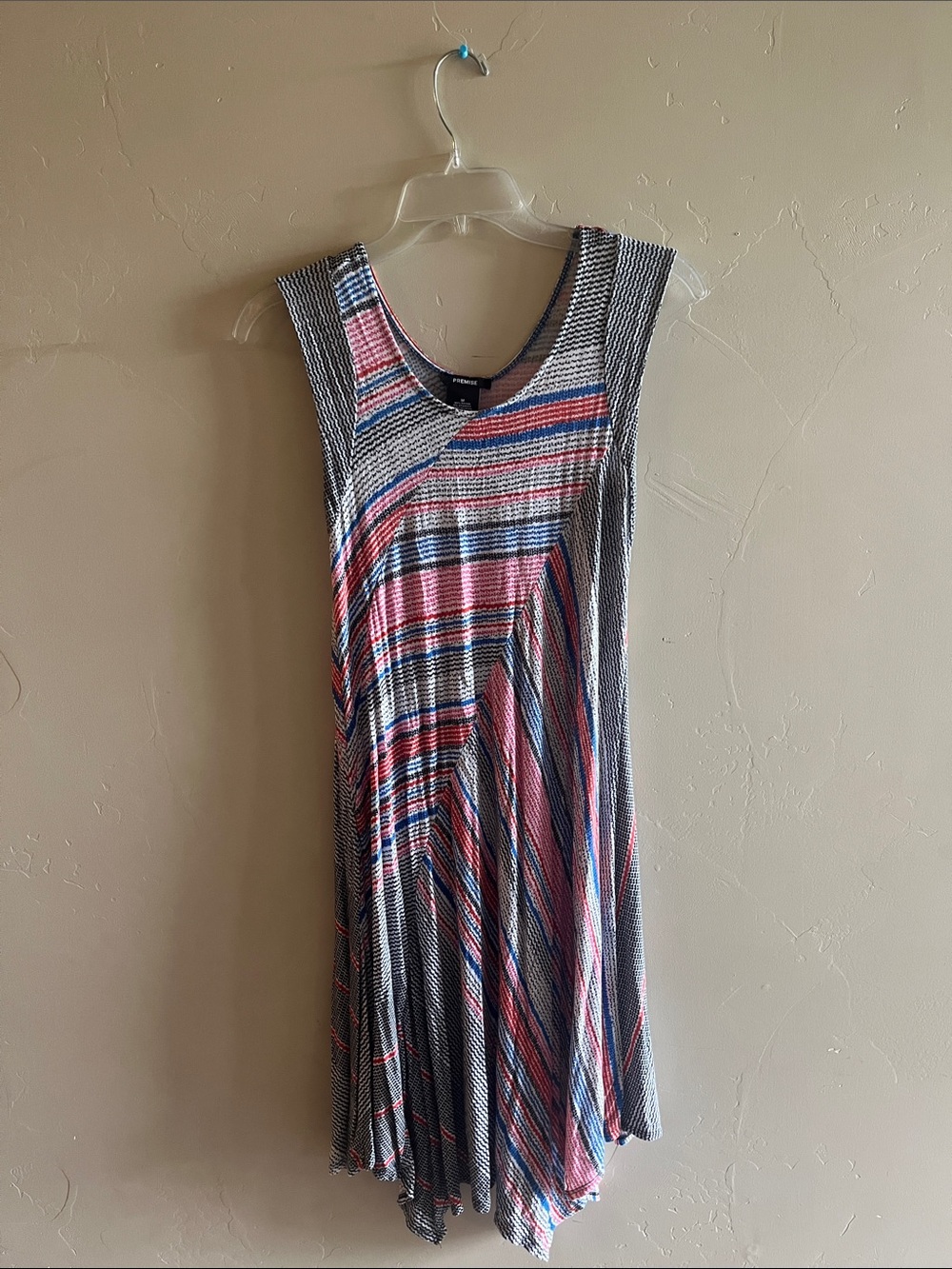 Premise Multicolor Striped Midi Dress in Pink & Blue